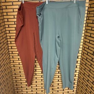 32 Cool‎ Orange And Green Pull On Pants Size XXL